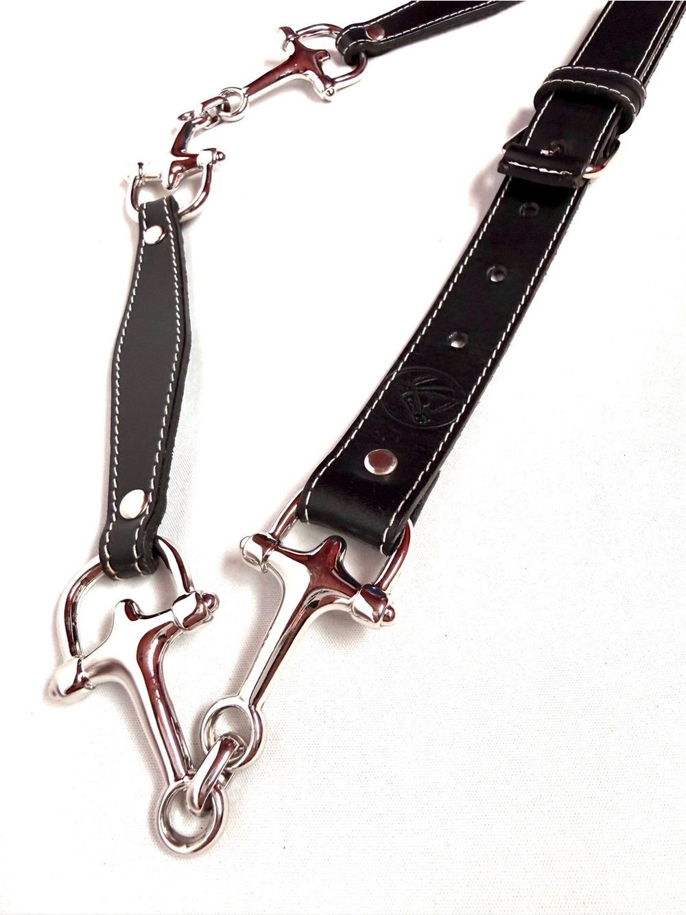 Lilo España Horse Bit Leather Belt Black Silver Equestrian 34/85